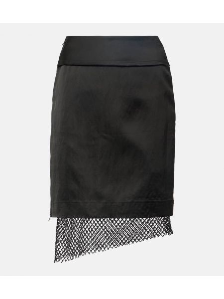 Saténové mini sukně Jacques Wei černé