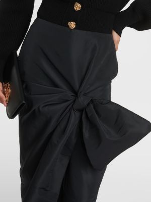 Slim fit dlhá sukňa s mašľou s mašľou Alexander Mcqueen čierna
