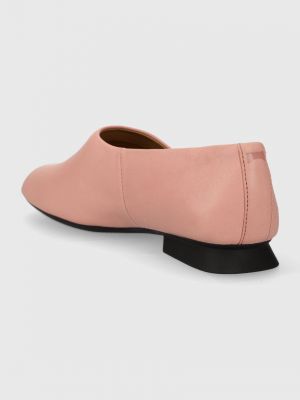 Pantofi cu toc din piele cu toc cu toc plat Camper roz