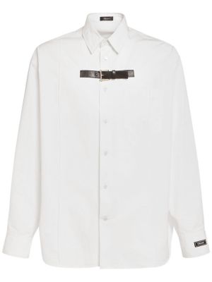 Camisa de algodón Versace blanco
