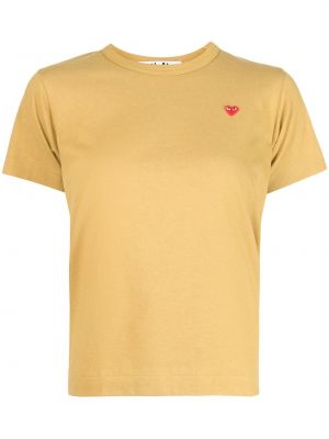 Tričko se srdcovým vzorem Comme Des Garçons Play žluté