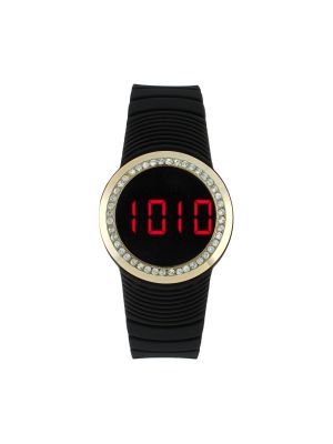 Цифровые часы со стразами Tko Orlogi коричневые