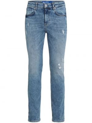 Jeansy skinny z przetarciami Karl Lagerfeld Jeans niebieskie