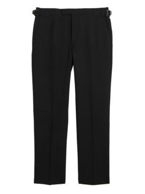 Mens M&S Collection Regular Fit Pure Wool Trousers - Black, Black M&s Collection