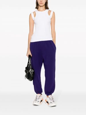 Bavlněné sportovní kalhoty s potiskem Dsquared2 fialové