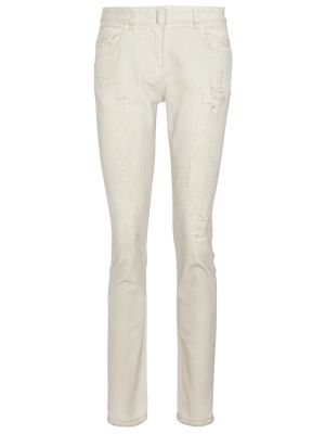 Jeansy skinny z dziurami Givenchy - biały