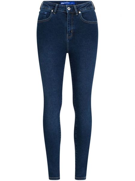 Korkea vyötärö slim fit-farkut Karl Lagerfeld Jeans sininen