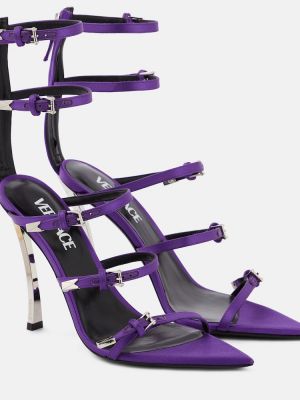 Sandale din piele Versace violet