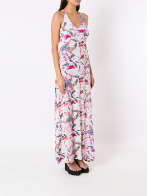 Sukienka długa z nadrukiem w abstrakcyjne wzory Amir Slama różowa