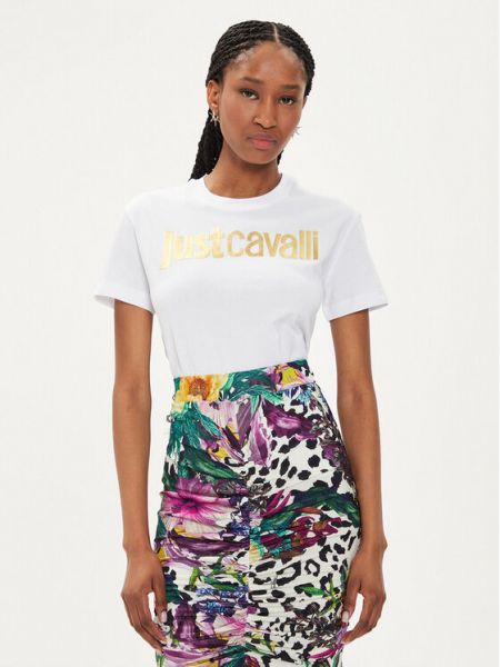 Тениска slim Just Cavalli бяло