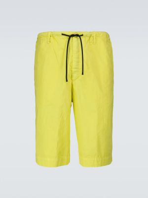 Pantaloni scurți din bumbac cu croială lejeră Dries Van Noten galben