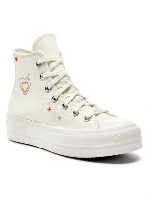 Кросівки на платформі у зірочку Converse Chuck Taylor All Star білі