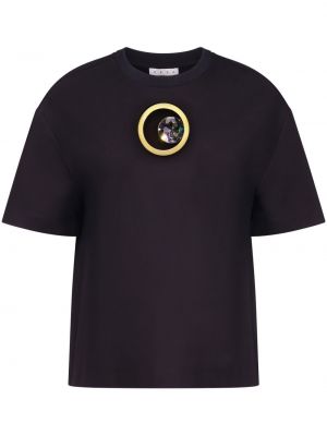 T-shirt mit kristallen Area schwarz