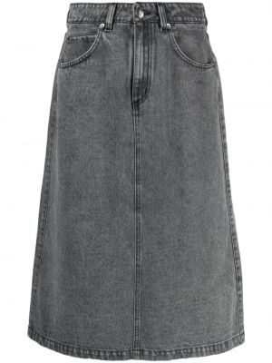 Džínová sukně s výšivkou Société Anonyme černé