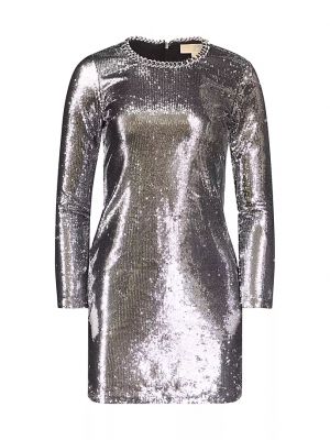 Платье мини с пайетками с длинным рукавом Michael Michael Kors