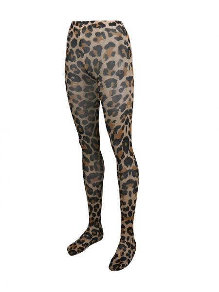 Medias de cintura alta leopardo Junya Watanabe marrón