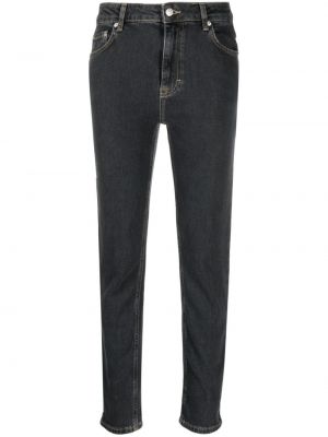Skinny fit džínsy s vysokým pásom Moschino Jeans sivá
