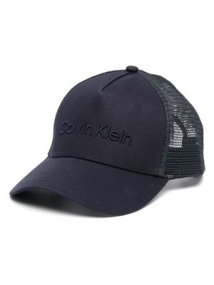 Haftowana czapka z daszkiem z siateczką Calvin Klein niebieska