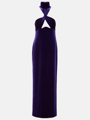 Бархатное платье Galvan фиолетовое