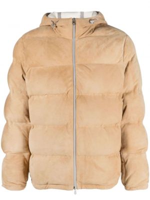 Kapucnis szarvasbőr kabát Brunello Cucinelli barna