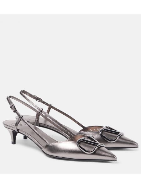 Slingback nahka Valentino Garavani hopea