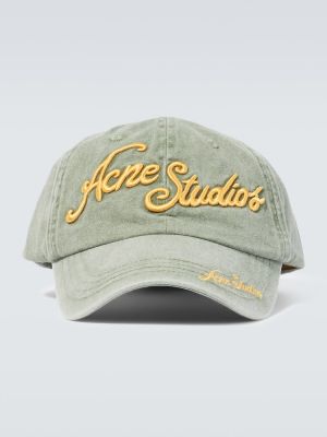 Medvilninis kepurė su snapeliu Acne Studios žalia