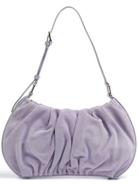 Бархатная кожаная сумка через плечо Mandarina Duck фиолетовая