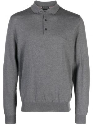 Polo brodé Boss gris