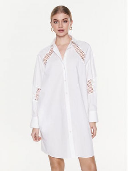 Priliehavé košeľové šaty Msgm biela