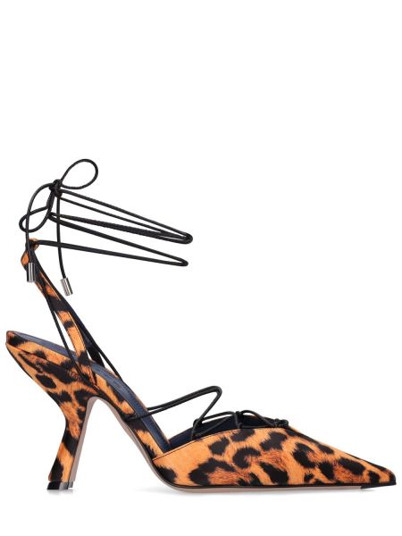 Sandale din satin cu model leopard Iindaco