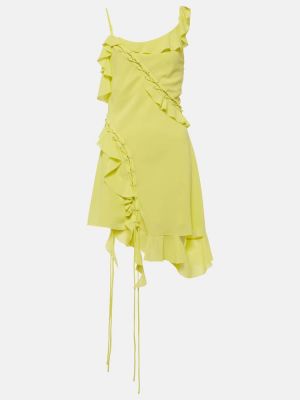 Ασύμμετρη φόρεμα με βολάν Acne Studios κίτρινο