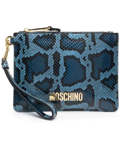 Trykt clutch Moschino blå