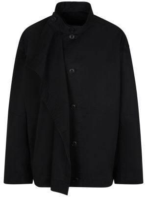 Asimetrična bombažna jakna Lemaire črna