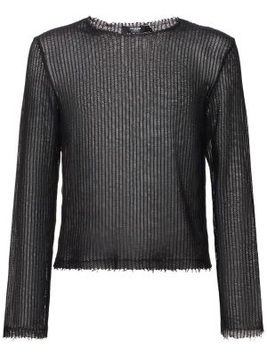 Bombažni pulover z mrežo Jaded London črna