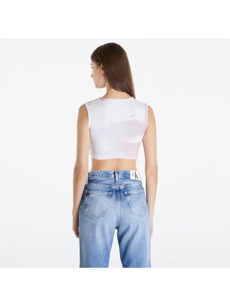 Slim fit tank top Calvin Klein Jeans bílý