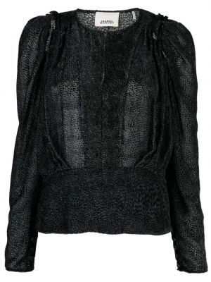 Aksamitna bluzka w grochy Isabel Marant czarna