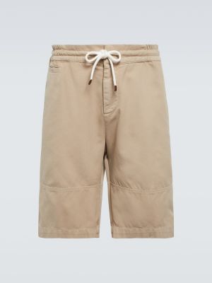 Pantaloncini di cotone Brunello Cucinelli beige