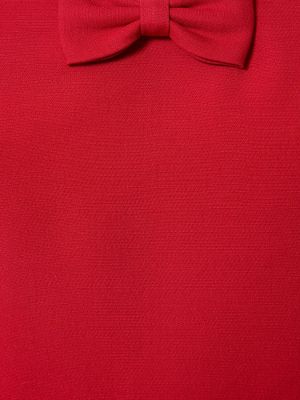 Krepové hedvábné vlněné mini šaty Valentino červené