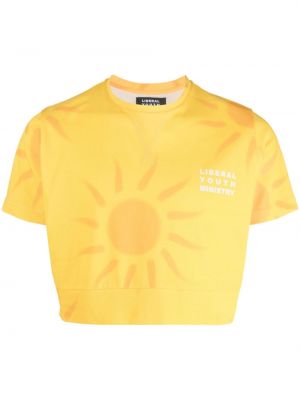 Bavlněná košile s potiskem Liberal Youth Ministry žlutá