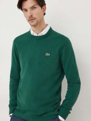 Sweter wełniany Lacoste zielony