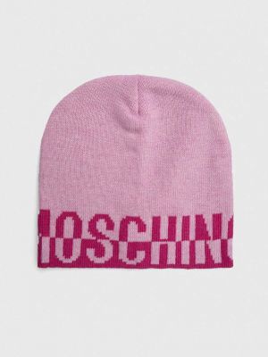 Вълнена шапка Moschino розово