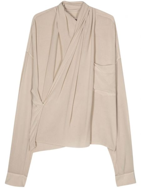 Копринена блуза от креп Quira бежово