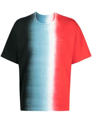 Памучна тениска с принт с tie-dye ефект Sacai