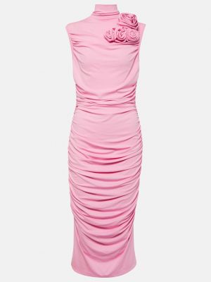 Платье миди из джерси с аппликацией Magda Butrym розовое