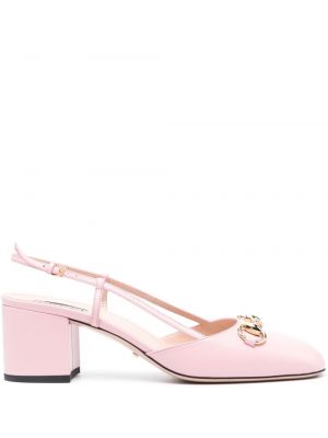 Полуотворени обувки Gucci розово