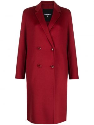 Vlnený kabát Patrizia Pepe červená