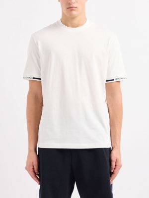 Kokvilnas t-krekls ar apdruku Armani Exchange balts