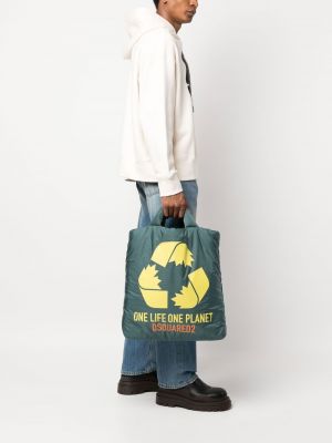 Shopper handtasche mit print Dsquared2 grün