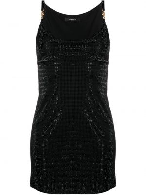 Sukienka koktajlowa z kryształkami Versace czarna