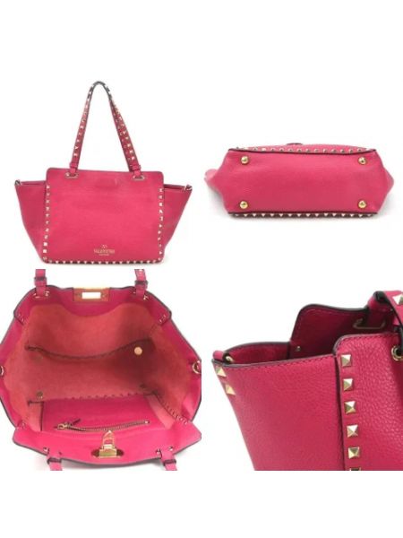 Bolso shopper de cuero Valentino Vintage rosa